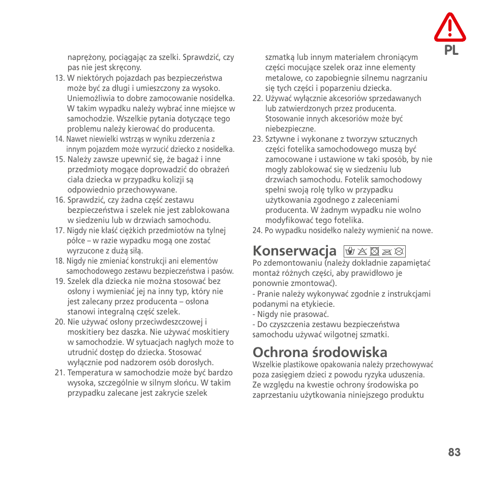 Konserwacja, Ochrona środowiska | Bebe Confort Windoo Plus User Manual | Page 81 / 102