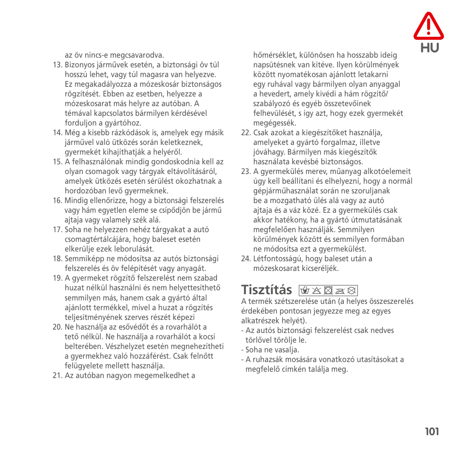 Tisztítás | Bebe Confort Windoo Plus User Manual | Page 99 / 102
