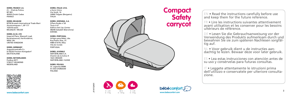 Bebe Confort Compact safety carrycot User Manual | 102 pages