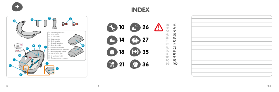Index | Bebe Confort Compact safety carrycot User Manual | Page 2 / 102