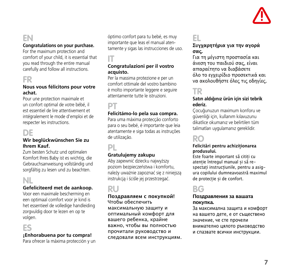 Bebe Confort Compact safety carrycot User Manual | Page 5 / 102
