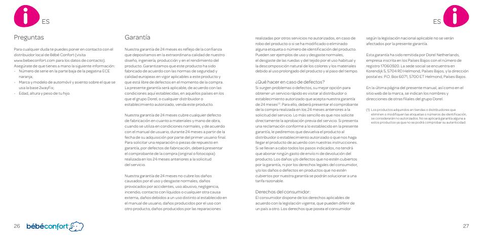 Preguntas, Garantía | Bebe Confort 2wayFix User Manual | Page 14 / 27