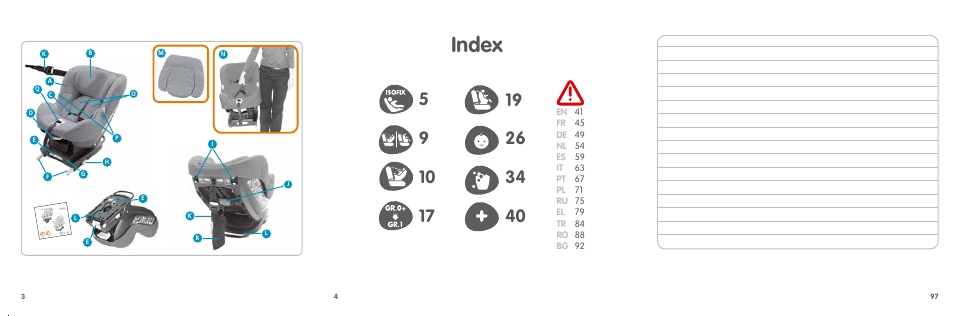 Index | Bebe Confort MiloFix User Manual | Page 2 / 94