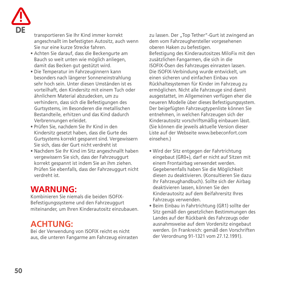 Bebe Confort MiloFix User Manual | Page 48 / 94