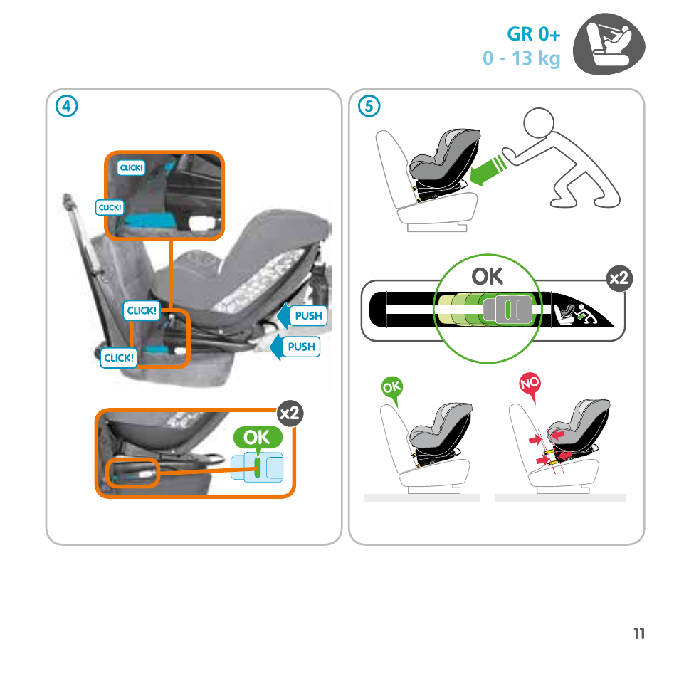 Gr 0+ 0 - 13 kg, Ok no | Bebe Confort MiloFix User Manual | Page 9 / 94