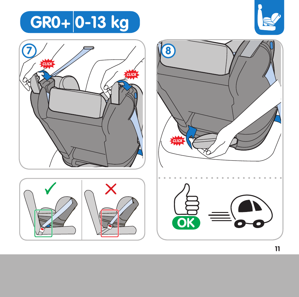 Gr0+ 0-13 kg | Bebe Confort Opal User Manual | Page 11 / 54
