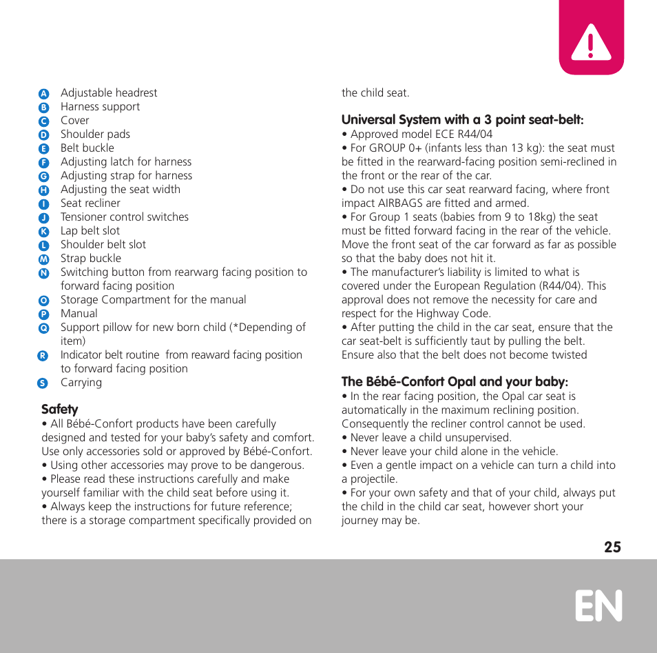 Bebe Confort Opal User Manual | Page 25 / 54