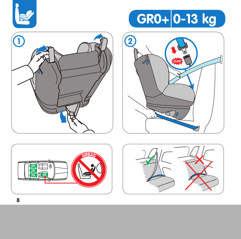 Gr0+ 0-13 kg | Bebe Confort Opal User Manual | Page 8 / 54