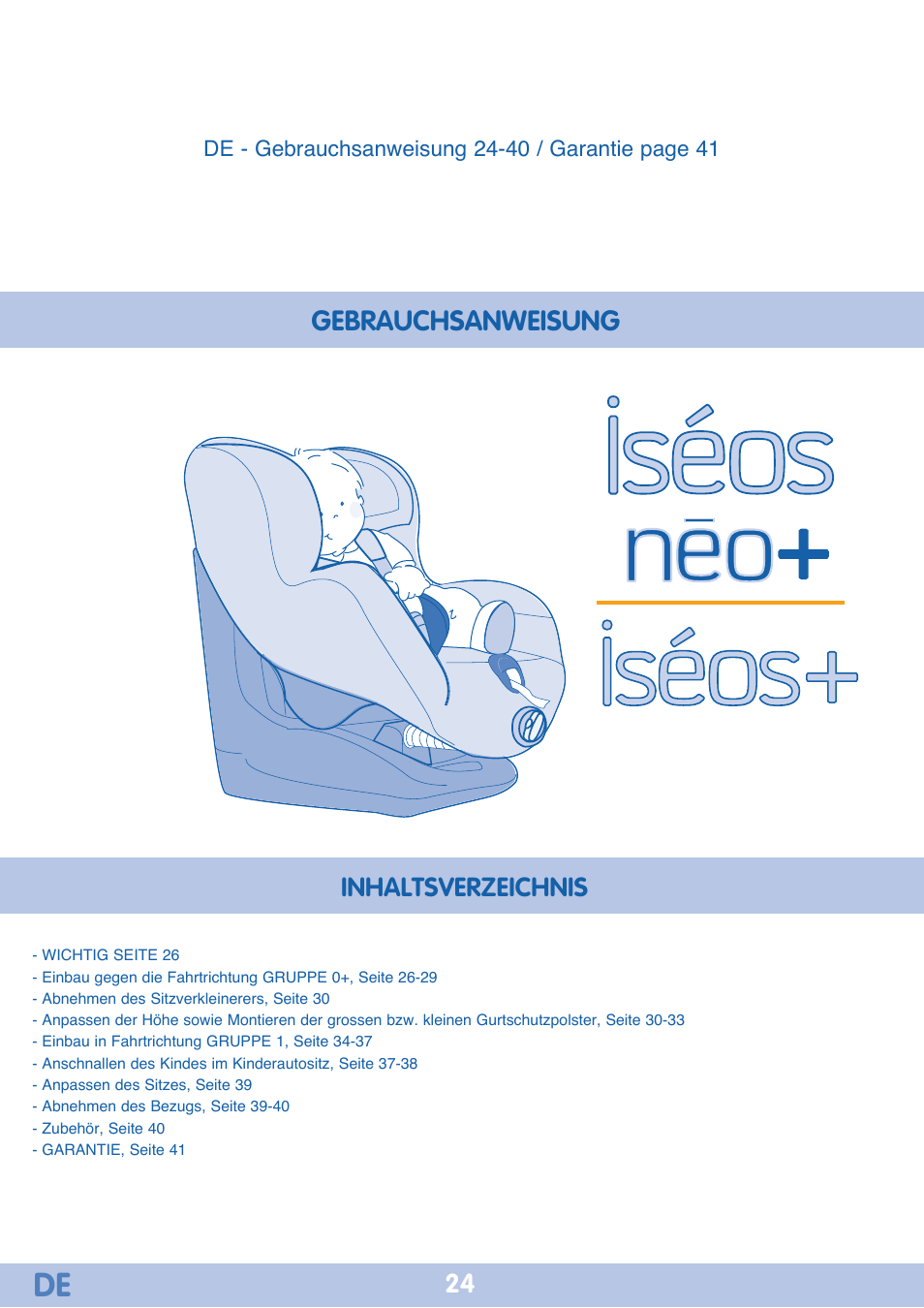 Bebe Confort Iseos Neo+ User Manual | Page 24 / 80