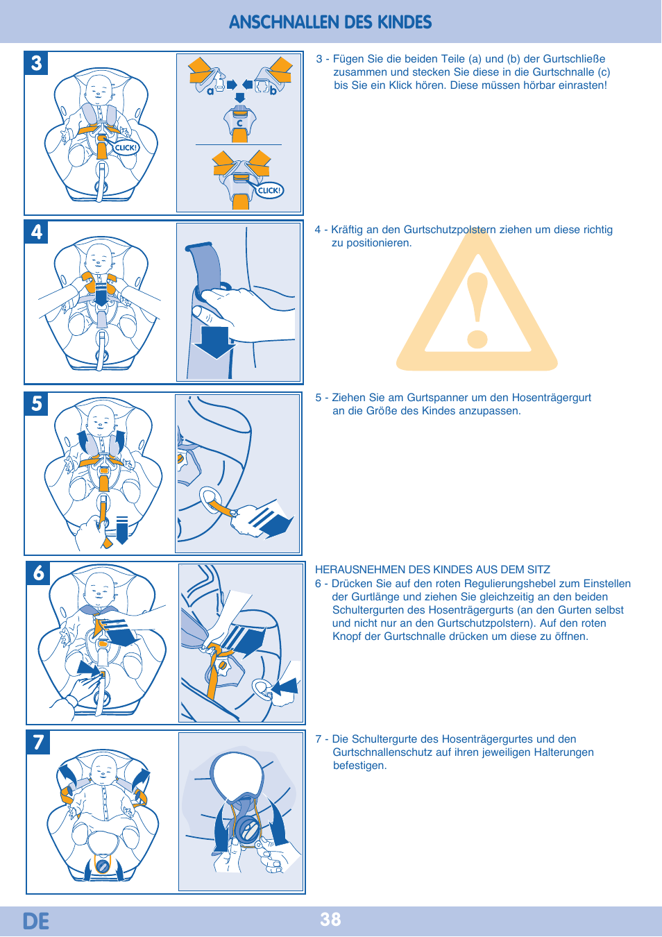 Anschnallen des kindes | Bebe Confort Iseos Neo+ User Manual | Page 38 / 80