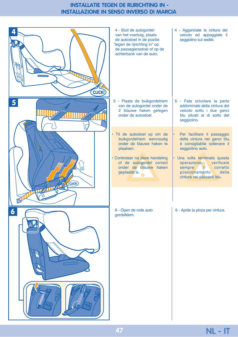 Ab c d, Nl - it | Bebe Confort Iseos Neo+ User Manual | Page 47 / 80
