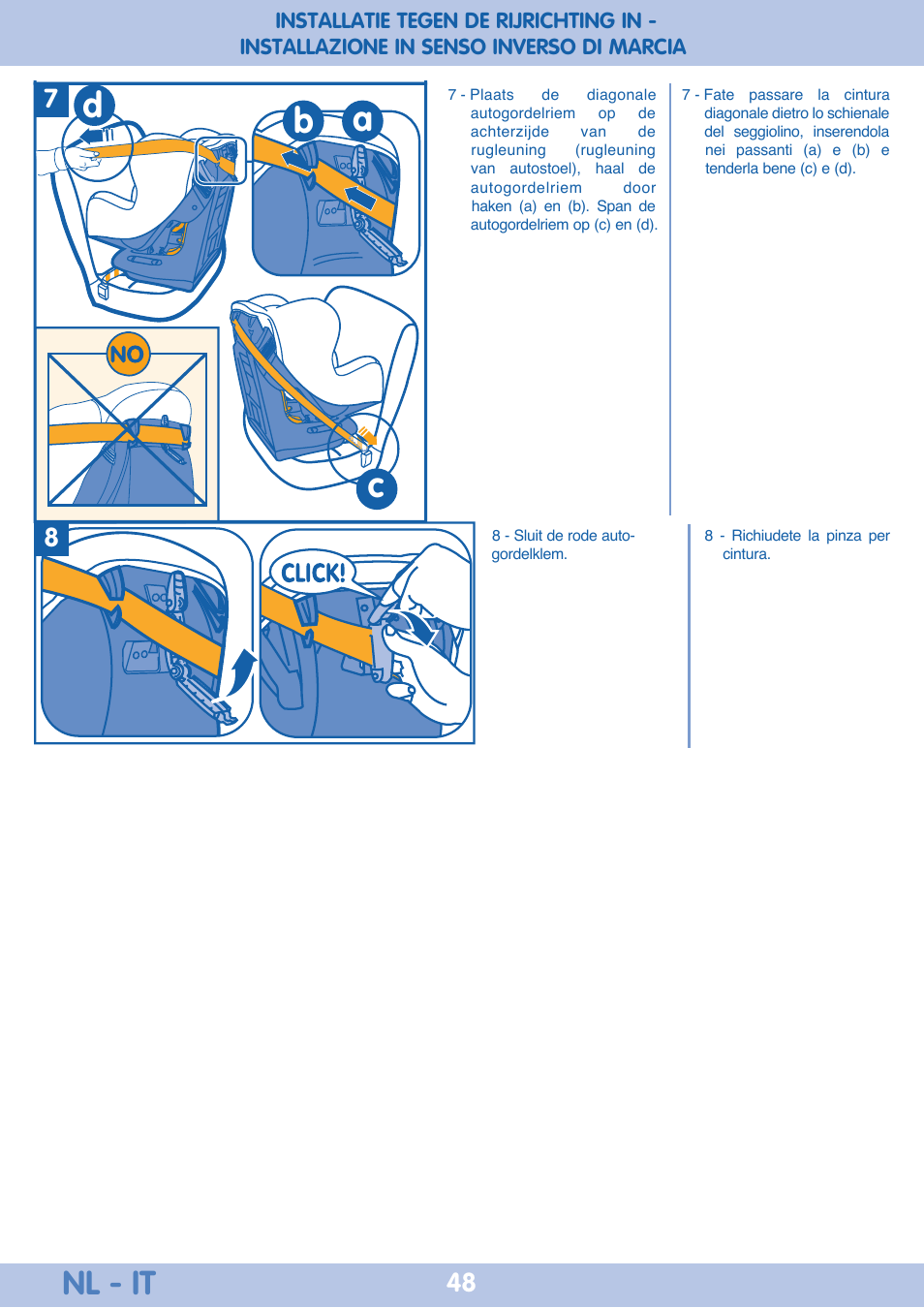 Ab c d, Nl - it | Bebe Confort Iseos Neo+ User Manual | Page 48 / 80