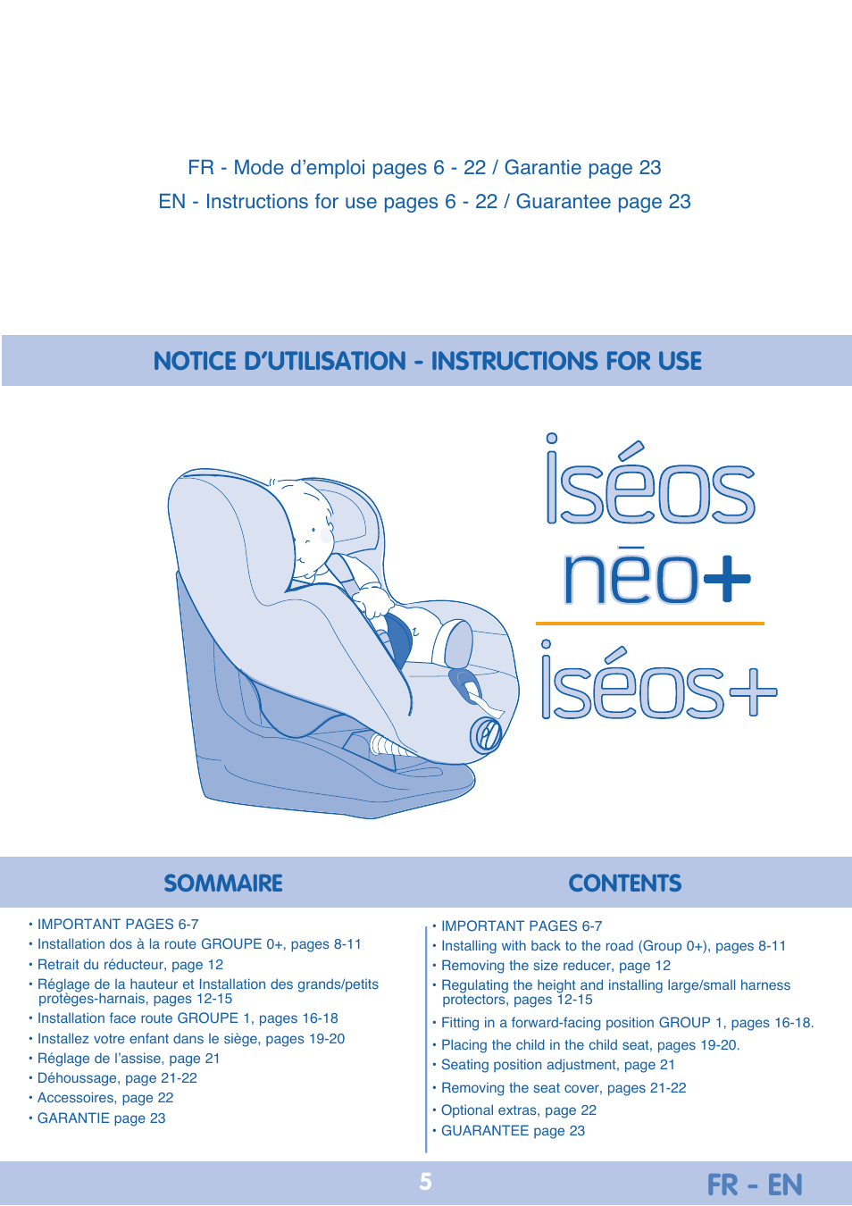 Bebe Confort Iseos Neo+ User Manual | Page 5 / 80