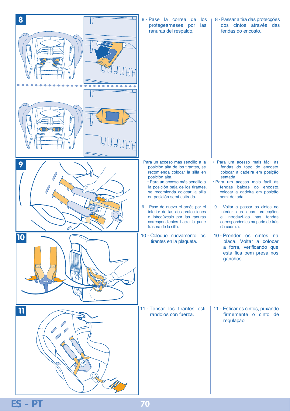 Es - pt | Bebe Confort Iseos Neo+ User Manual | Page 70 / 80