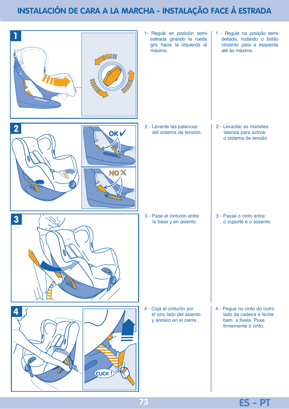 Es - pt | Bebe Confort Iseos Neo+ User Manual | Page 73 / 80