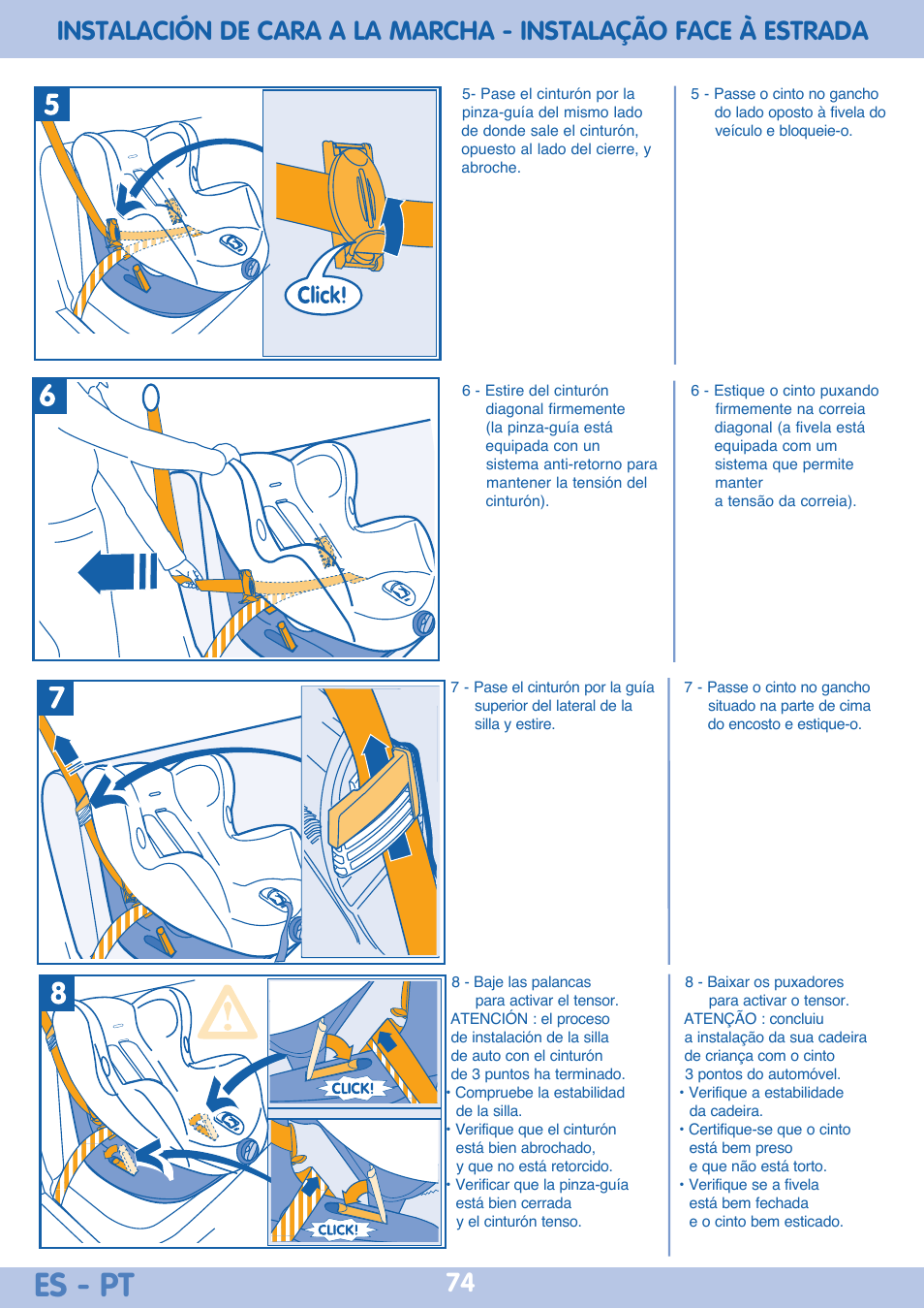 Es - pt | Bebe Confort Iseos Neo+ User Manual | Page 74 / 80