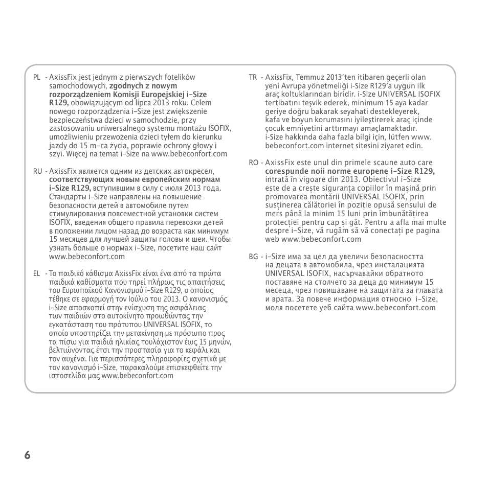 Bebe Confort AxissFix User Manual | Page 4 / 118
