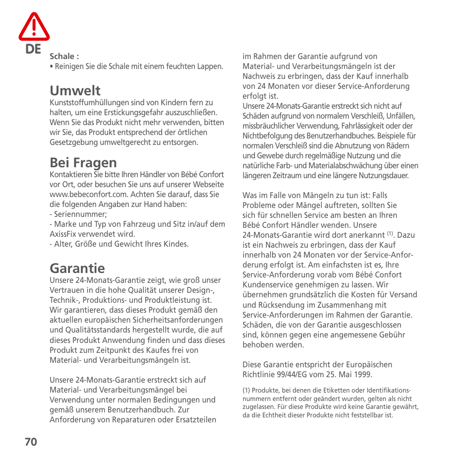 Bebe Confort AxissFix User Manual | Page 68 / 118