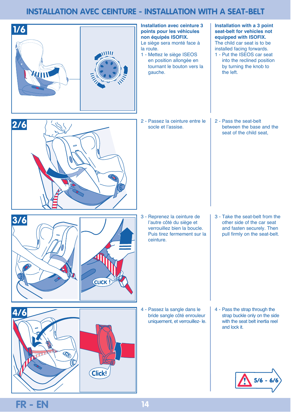 Fr - en | Bebe Confort Iseos IsoFix User Manual | Page 14 / 40