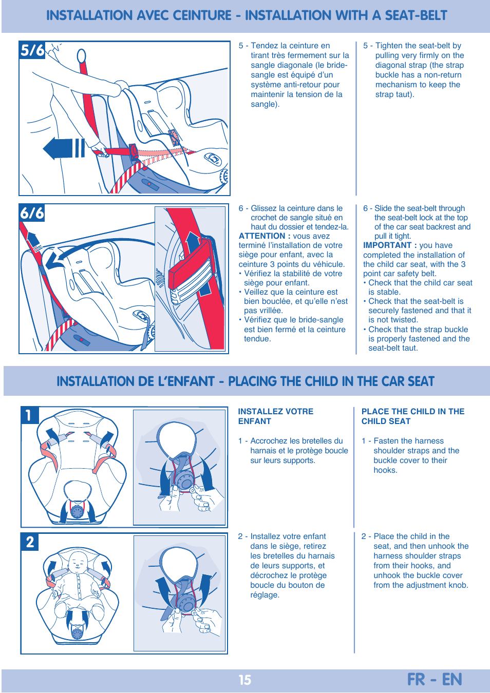 Fr - en | Bebe Confort Iseos IsoFix User Manual | Page 15 / 40
