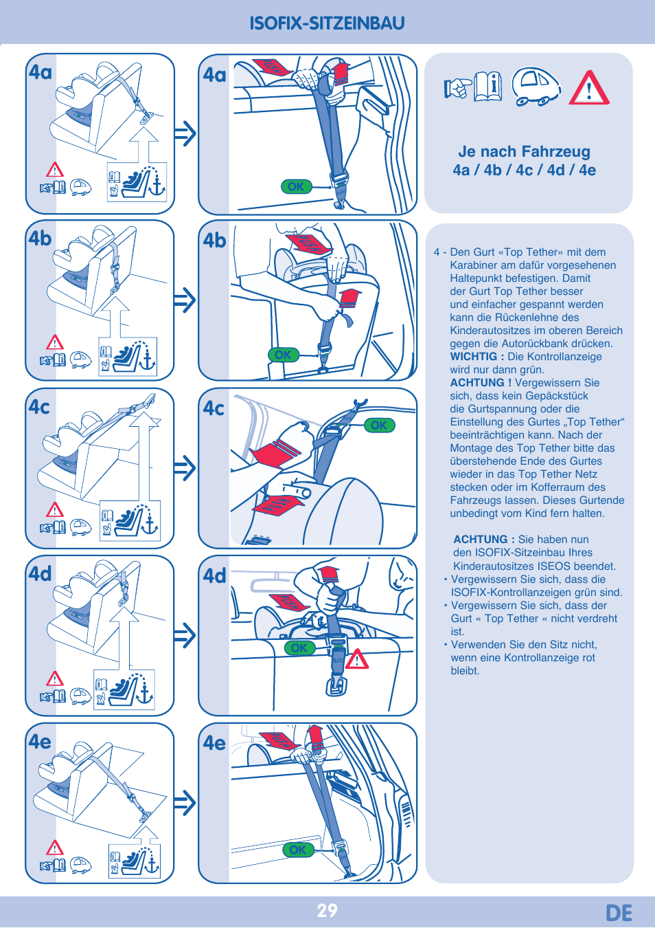 Isofix-sitzeinbau | Bebe Confort Iseos IsoFix User Manual | Page 29 / 40