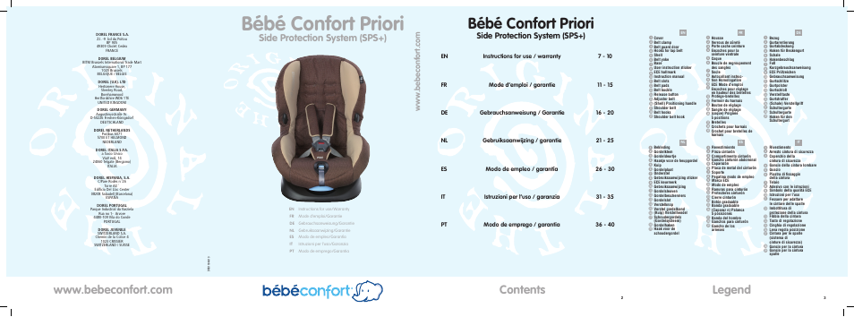 Bebe Confort Priori SPS User Manual | 38 pages