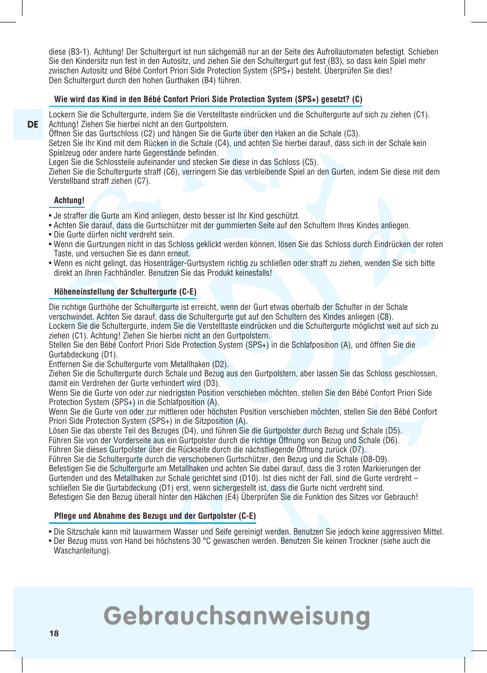 Gebrauchsanweisung | Bebe Confort Priori SPS User Manual | Page 14 / 38