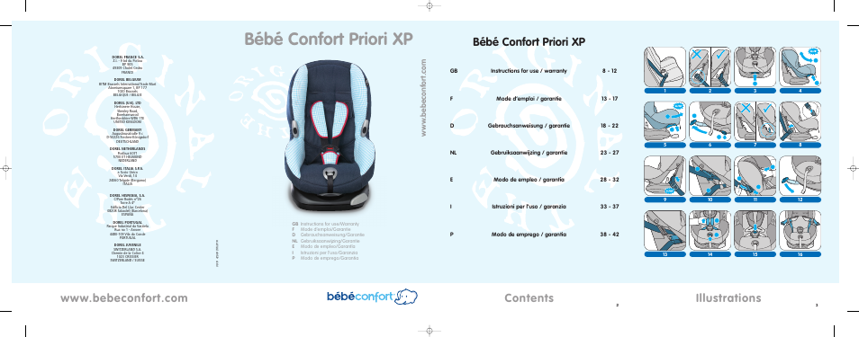 Bebe Confort Priori XP User Manual | 42 pages