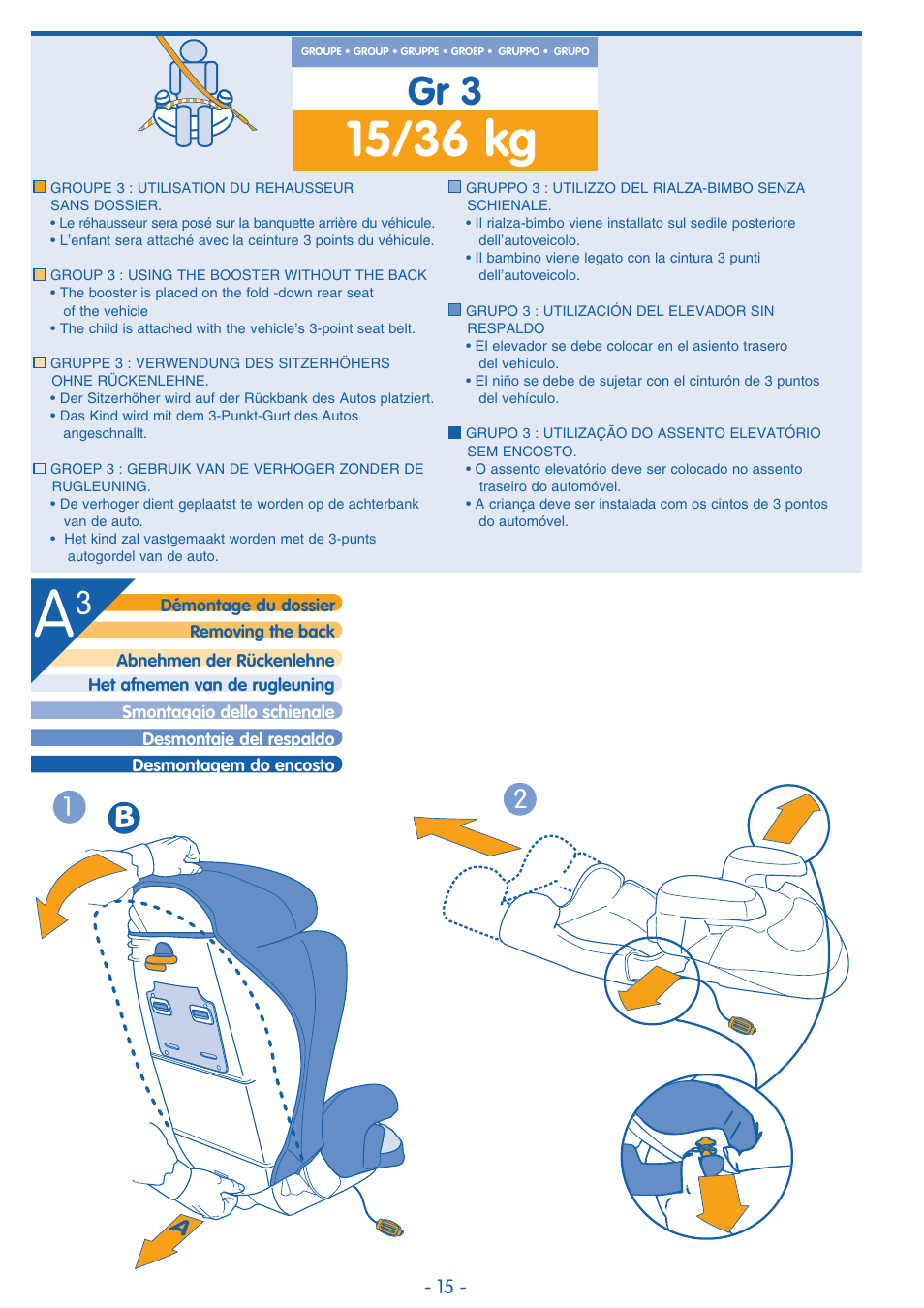 15/36 kg, Gr 3 | Bebe Confort Trianos User Manual | Page 15 / 24
