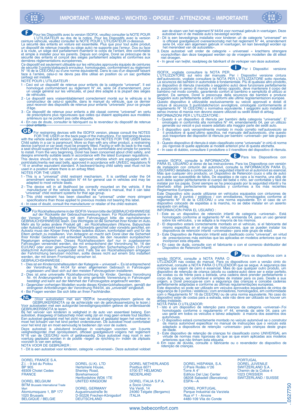 Bebe Confort Trianos User Manual | Page 24 / 24