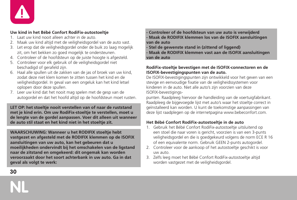 Bebe Confort RodiFix User Manual | Page 30 / 70