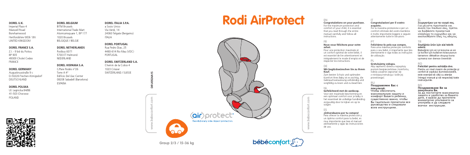 Bebe Confort Rodi AirProtect User Manual | 34 pages