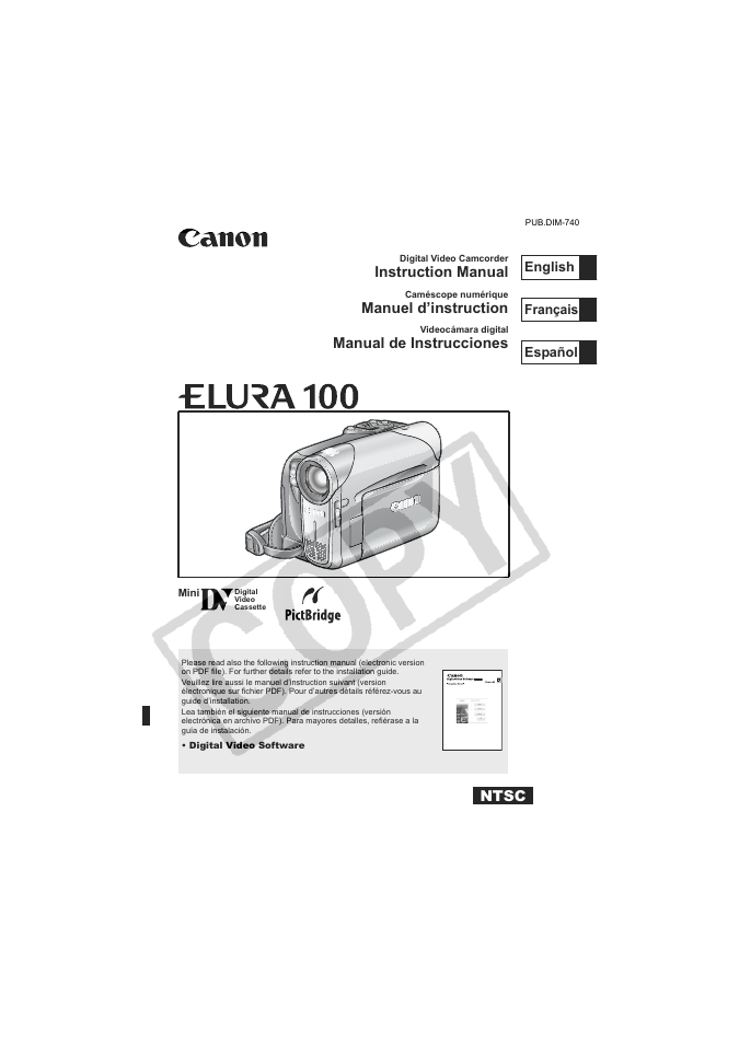 Canon Elura 100 User Manual | 132 pages