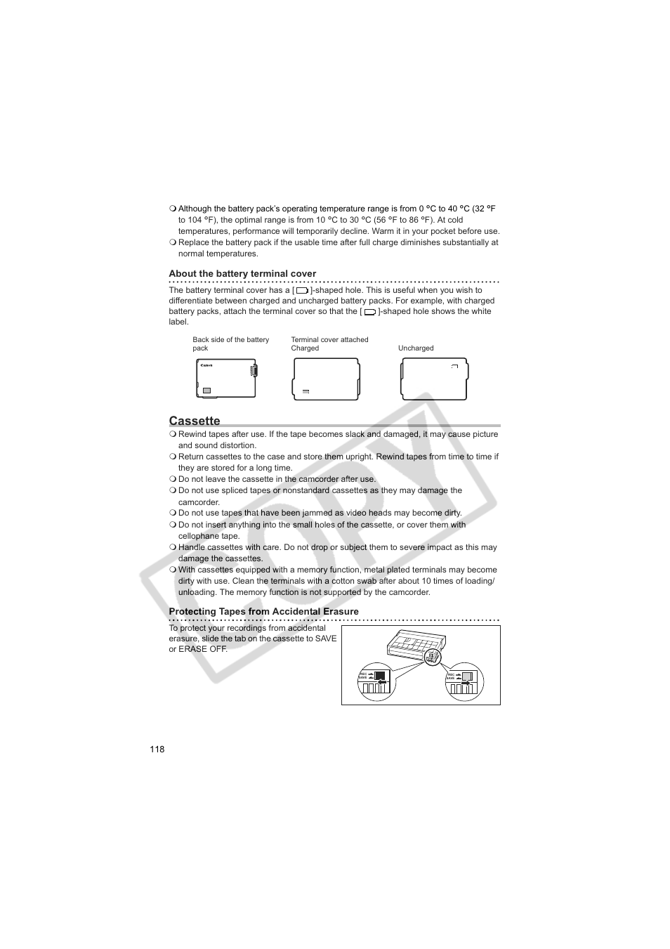 Cassette | Canon Elura 100 User Manual | Page 118 / 132