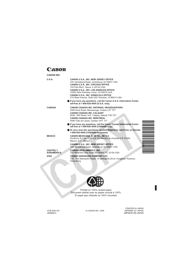 Canon Elura 100 User Manual | Page 132 / 132