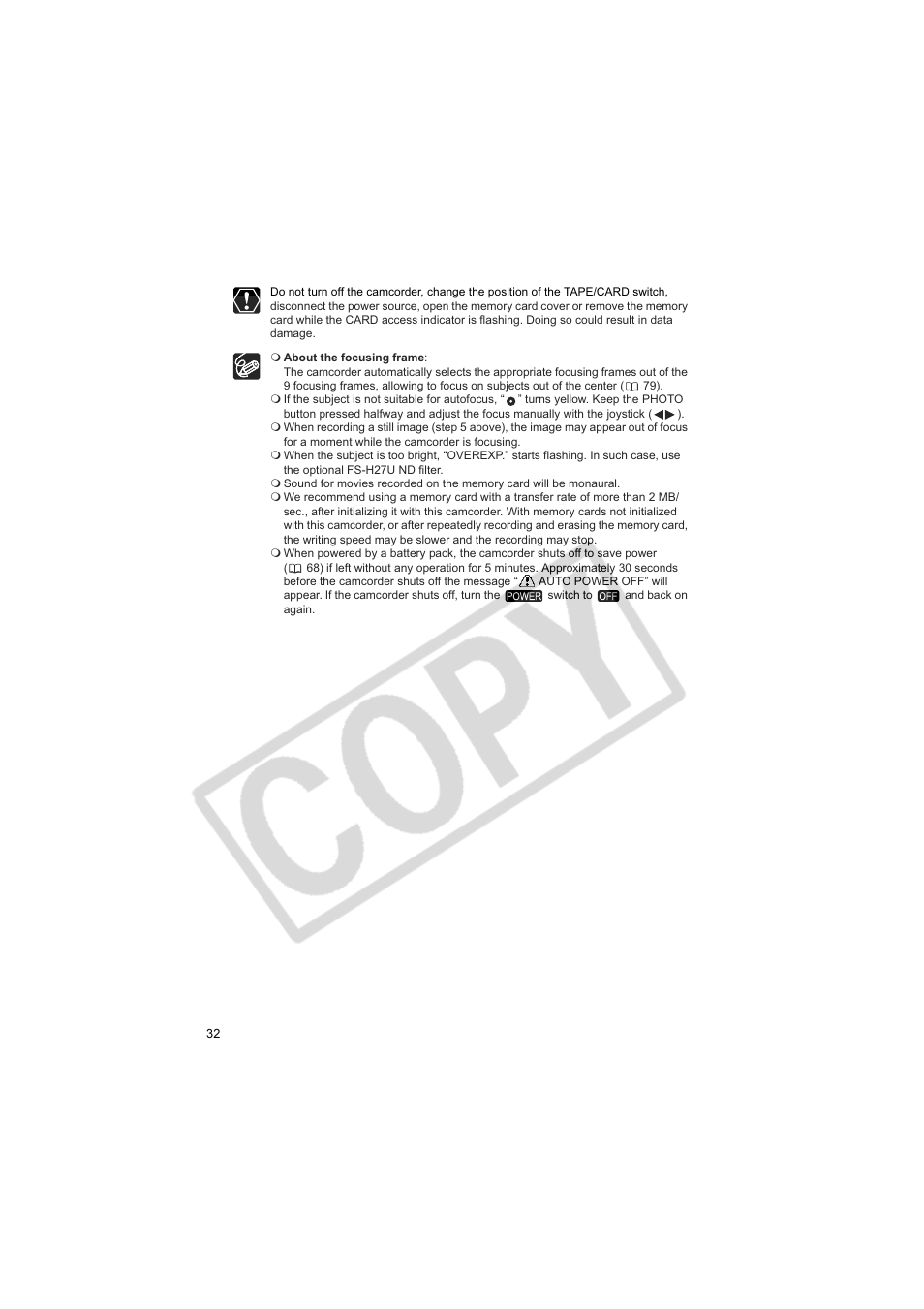 Canon Elura 100 User Manual | Page 32 / 132