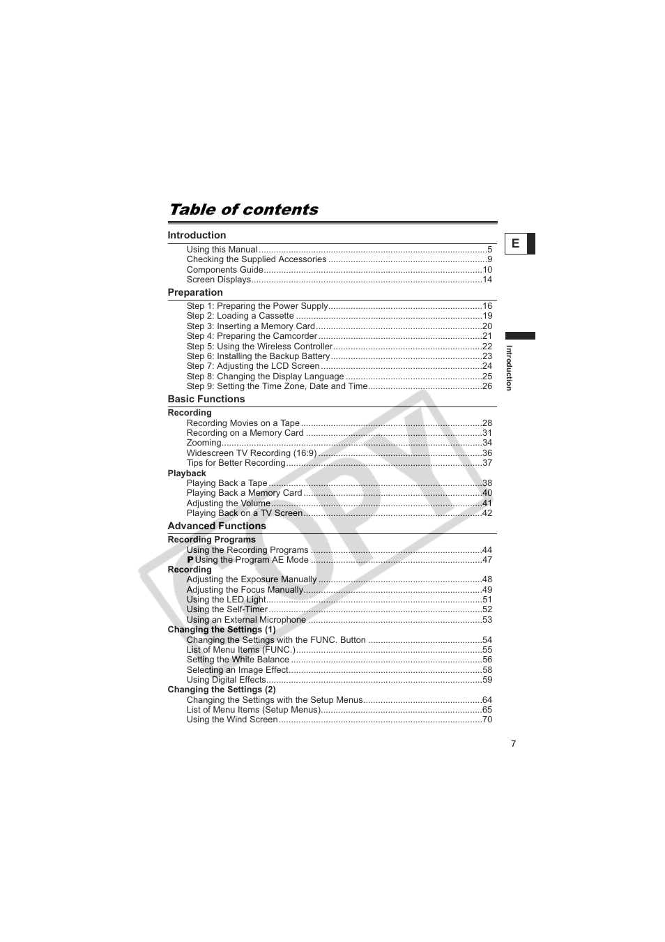 Canon Elura 100 User Manual | Page 7 / 132