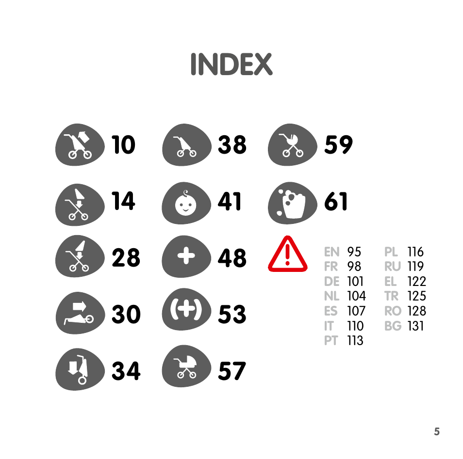 Index | Bebe Confort Loola 3 User Manual | Page 5 / 136
