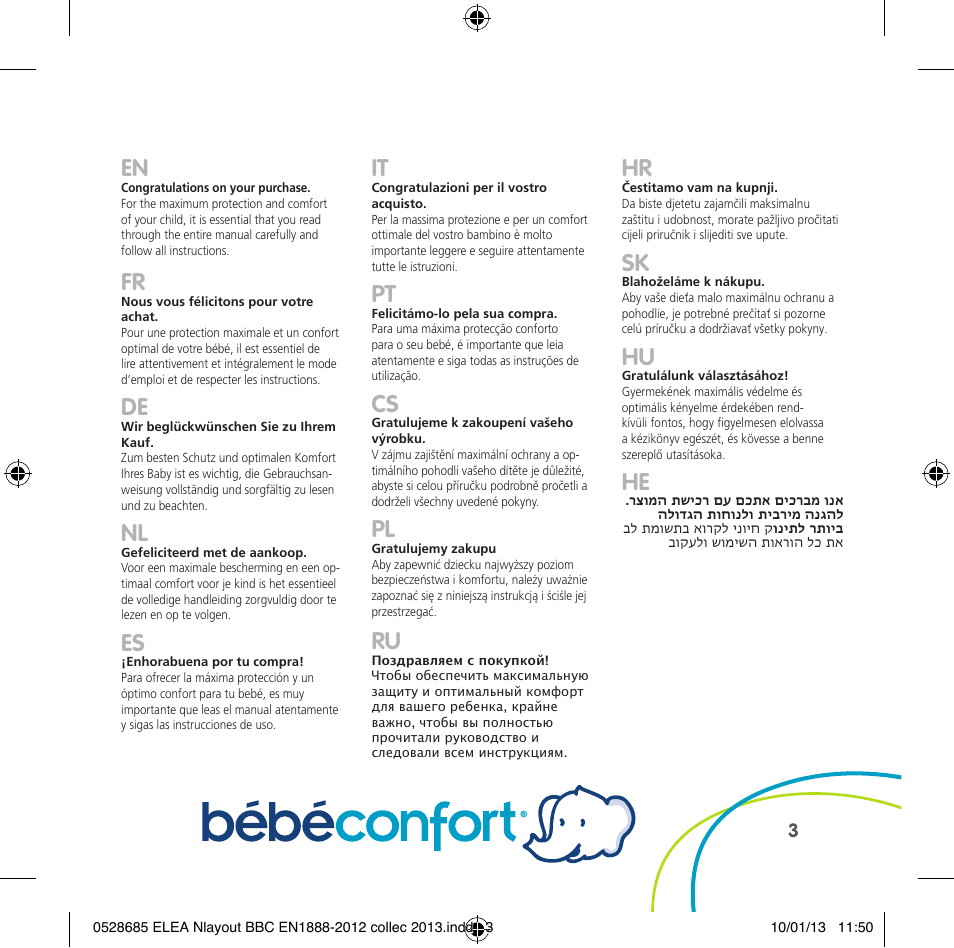 Bebe Confort Elea v.2 User Manual | Page 3 / 92