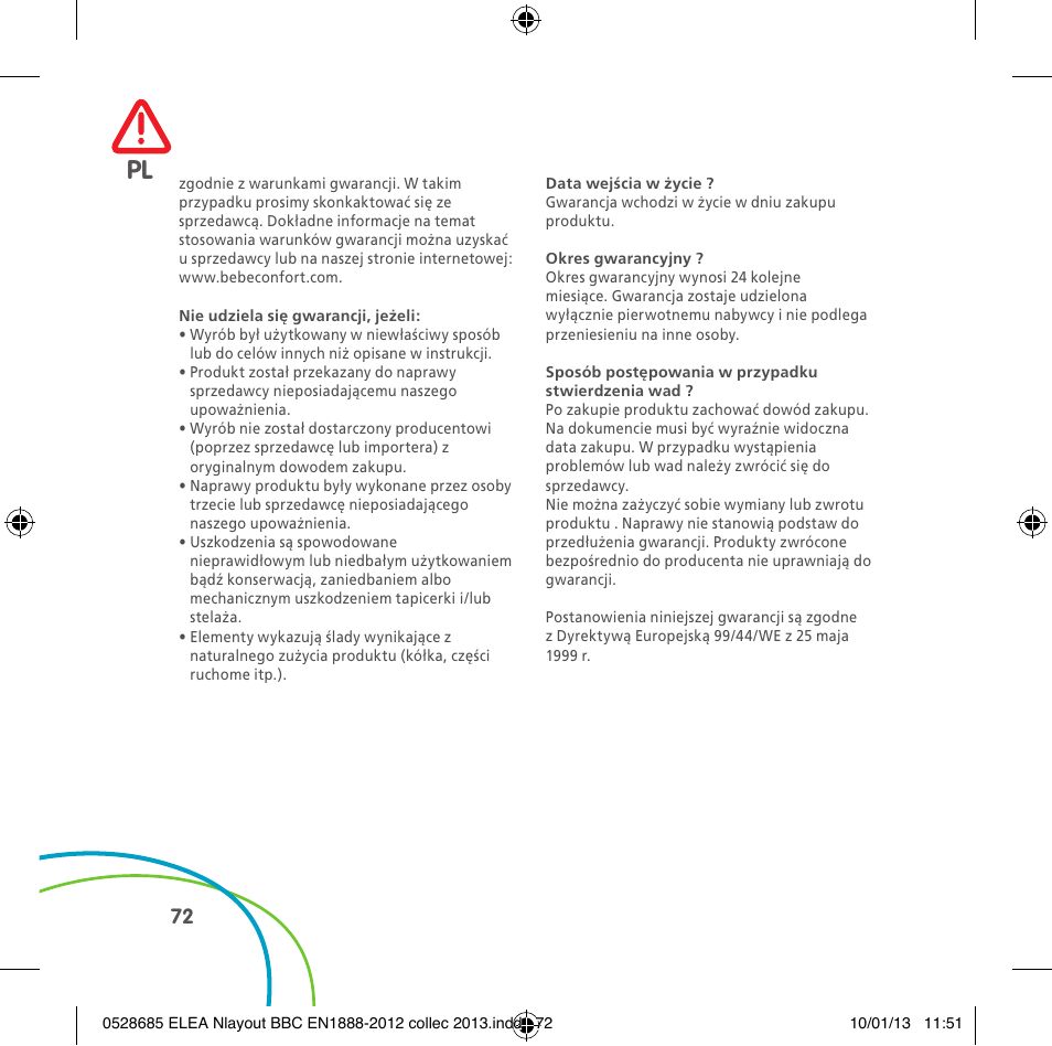 Bebe Confort Elea v.2 User Manual | Page 72 / 92