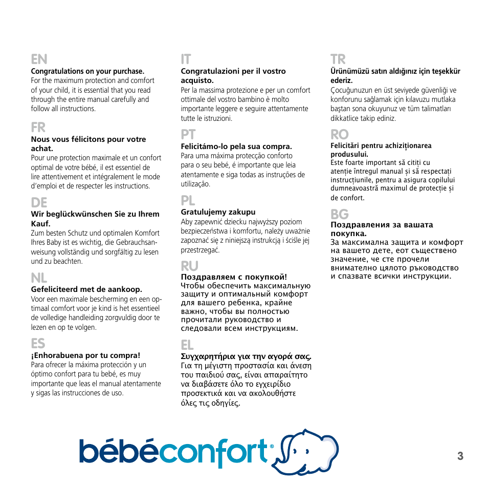 Bebe Confort Streety 3 User Manual | Page 3 / 88