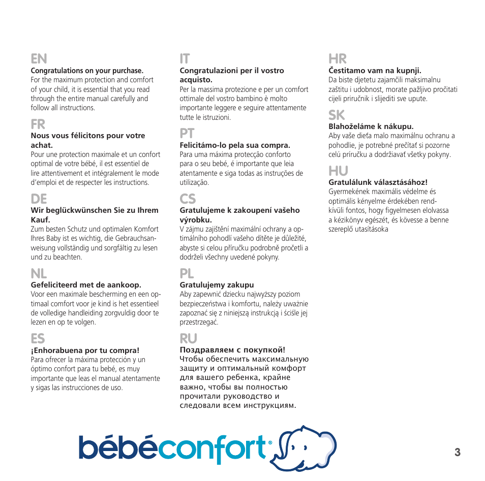 Bebe Confort High Trek User Manual | Page 3 / 84