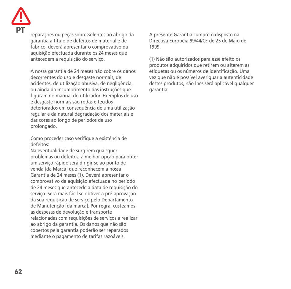 Bebe Confort High Trek User Manual | Page 62 / 84