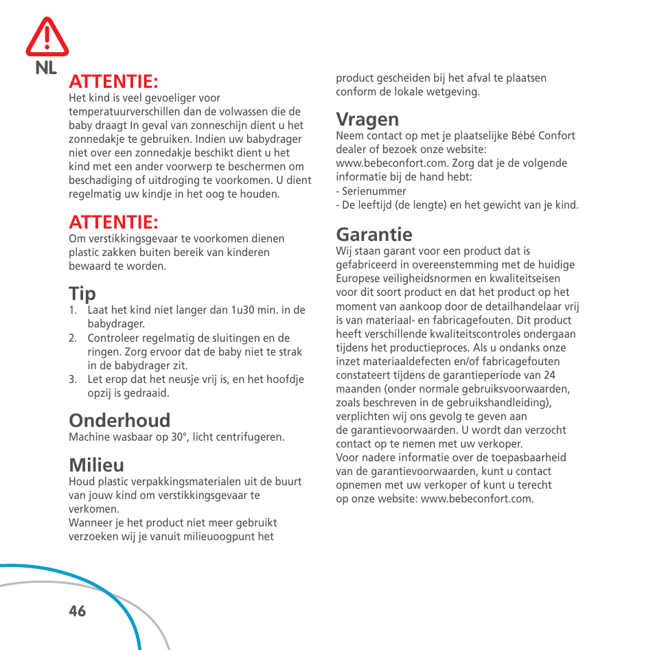 Bebe Confort Easia User Manual | Page 46 / 76