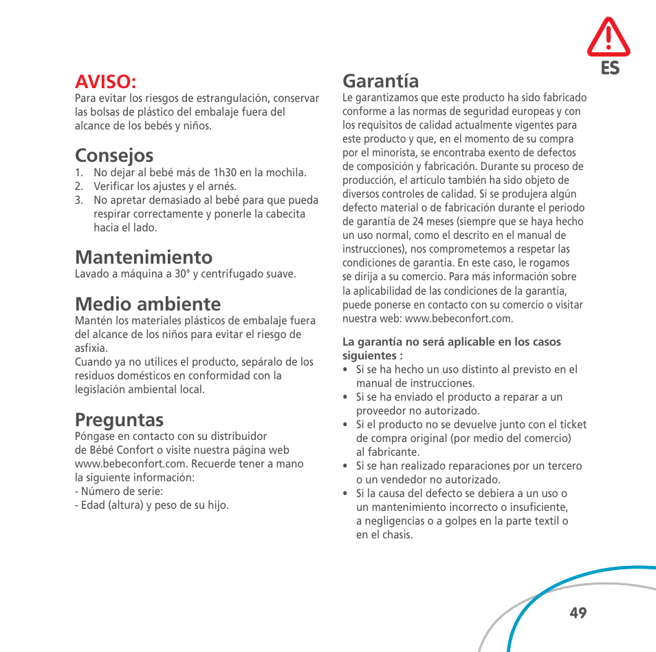 Bebe Confort Easia User Manual | Page 49 / 76