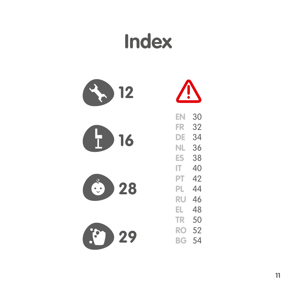 Index | Bebe Confort Kaleo User Manual | Page 11 / 56
