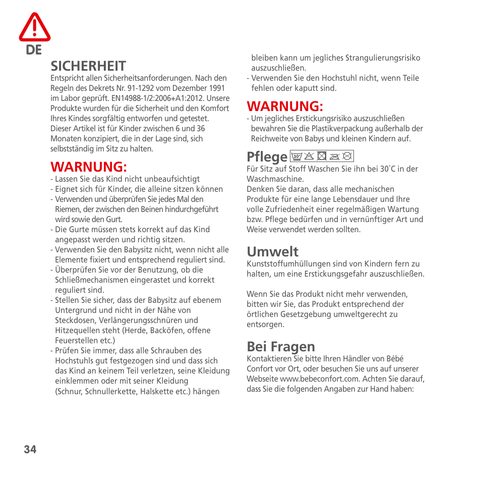 Bebe Confort Kaleo User Manual | Page 34 / 56