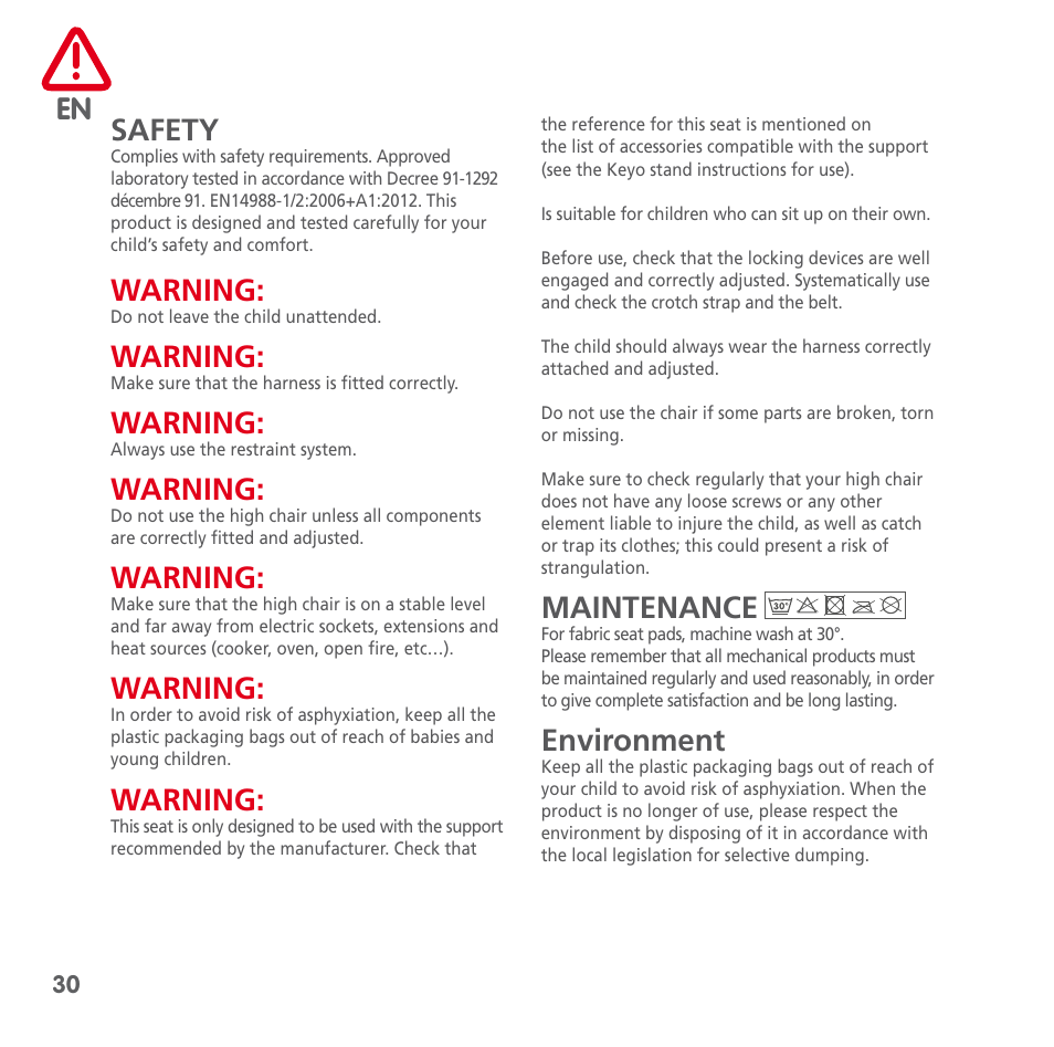 Bebe Confort Keyo seat User Manual | Page 30 / 56