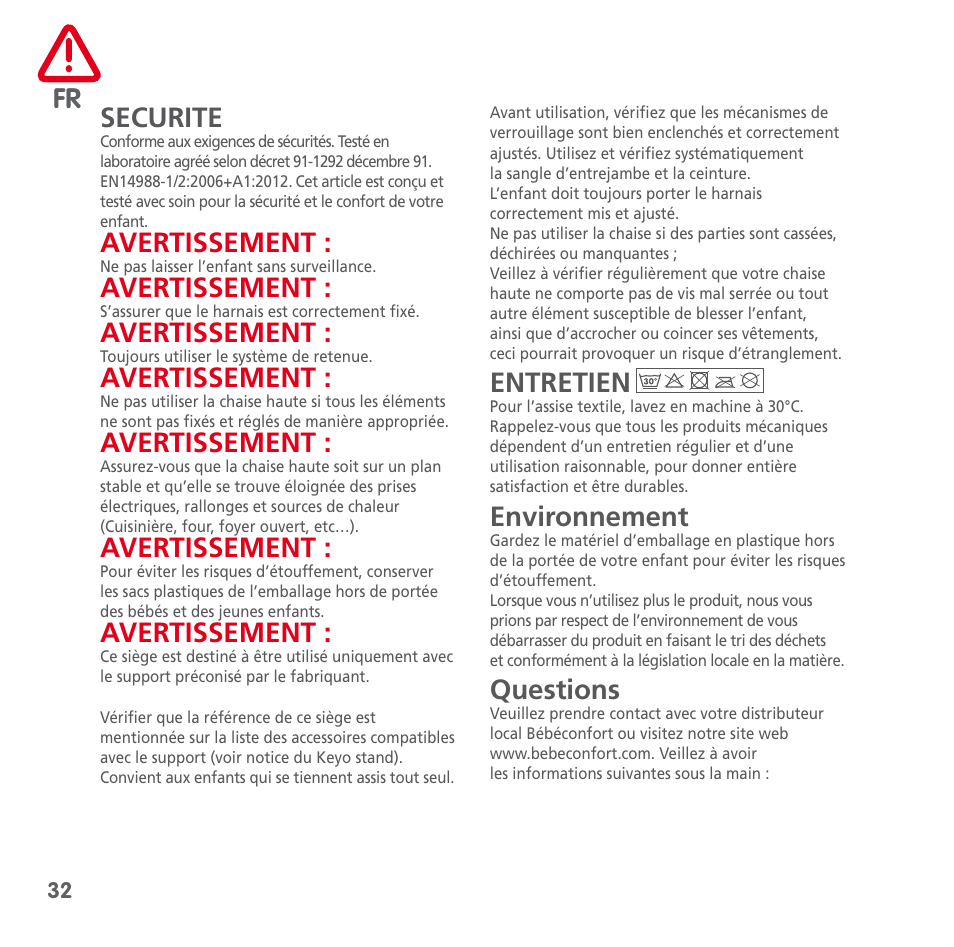 Bebe Confort Keyo seat User Manual | Page 32 / 56