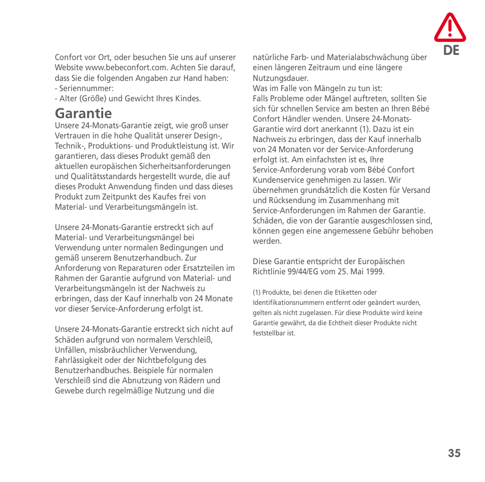 Bebe Confort Keyo seat User Manual | Page 35 / 56
